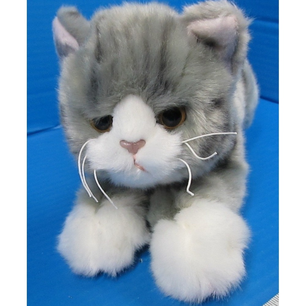 Bearington Collection Kitten Gray Tabby Striped Plush Stuffed "Socks" 15"
